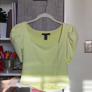puffy sleeve neon top